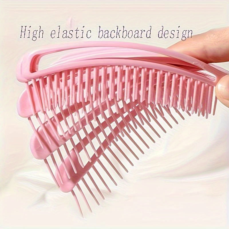 Wet and dry use shell comb with large curved fluffy style for smooth, knot-free hair. Features eight-claw massage design.