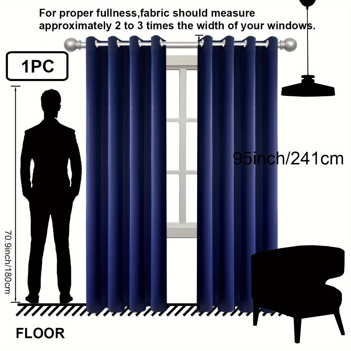 1PC Insulation and Blackout Circle Curtains, Ideal for Bedrooms and Living Rooms, Minimize Noise and Light Blocking