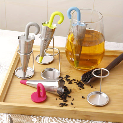 Stainless Steel Fine Mesh Tea Strainer Tea Infuser with Silicone Lid for Loose Tea, Includes Drip Tray, Suitable for Tea Cups, Mugs, and Teapots - Reusable and Convenient