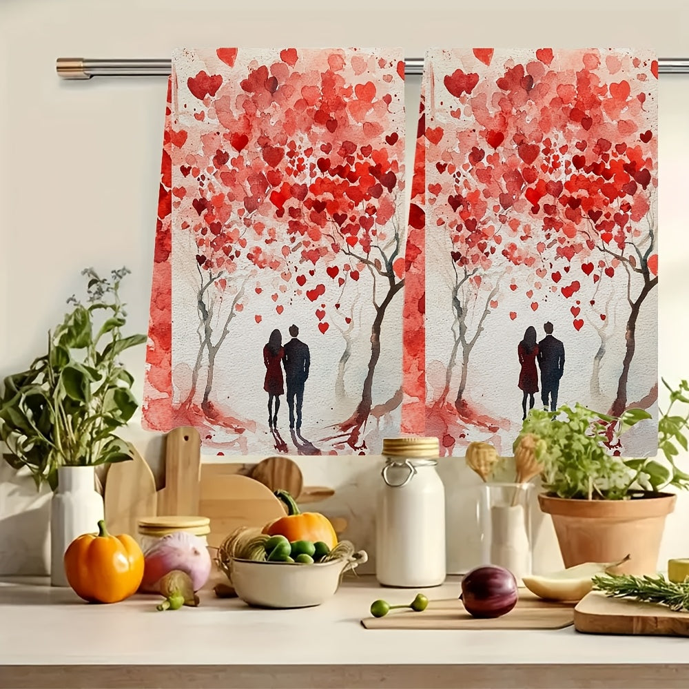 Set of 2 Kitchen Towels - Ultra Soft and Highly Absorbent, Perfect for Valentine's Day Event and Holiday Decor, Machine Washable, 16x24 Inch (2KYSYS1217498)