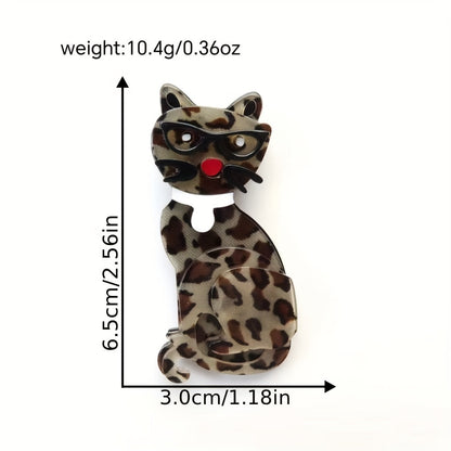 Stylish Korean acrylic animal brooch with a flower design in cat shape, perfect for adding a fashionable touch to your clothing accessory collection.