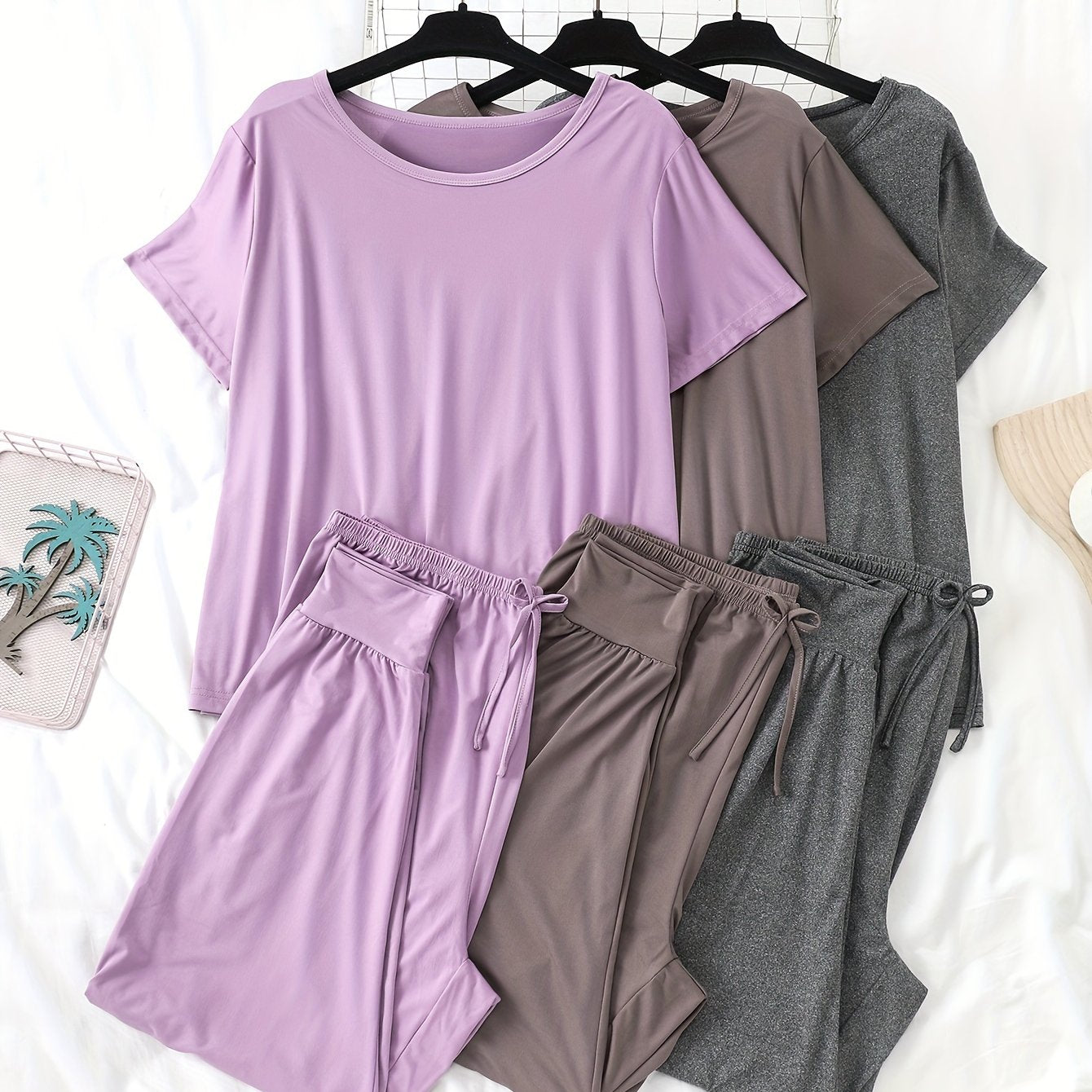 3-piece short sleeve leggings set