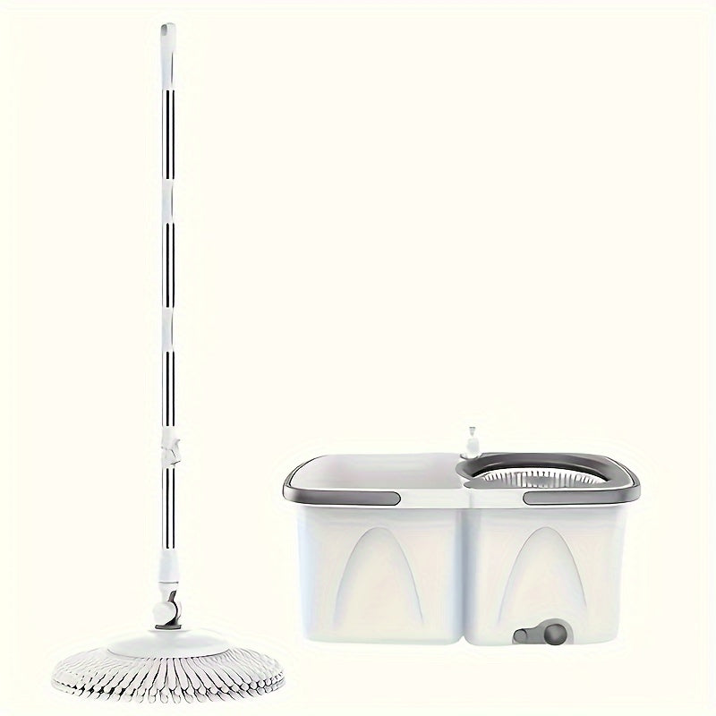 Multi-functional Spin Mop and Bucket Set - Perfect for Cleaning Kitchen, Bathroom, and Outdoor Areas without Using Hands