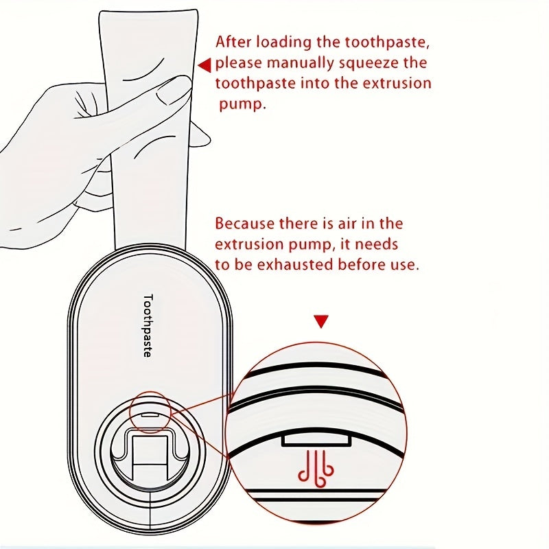 Automatic toothpaste extruder in cartoon dinosaur design, wall-mounted toothpaste holder for bathroom.