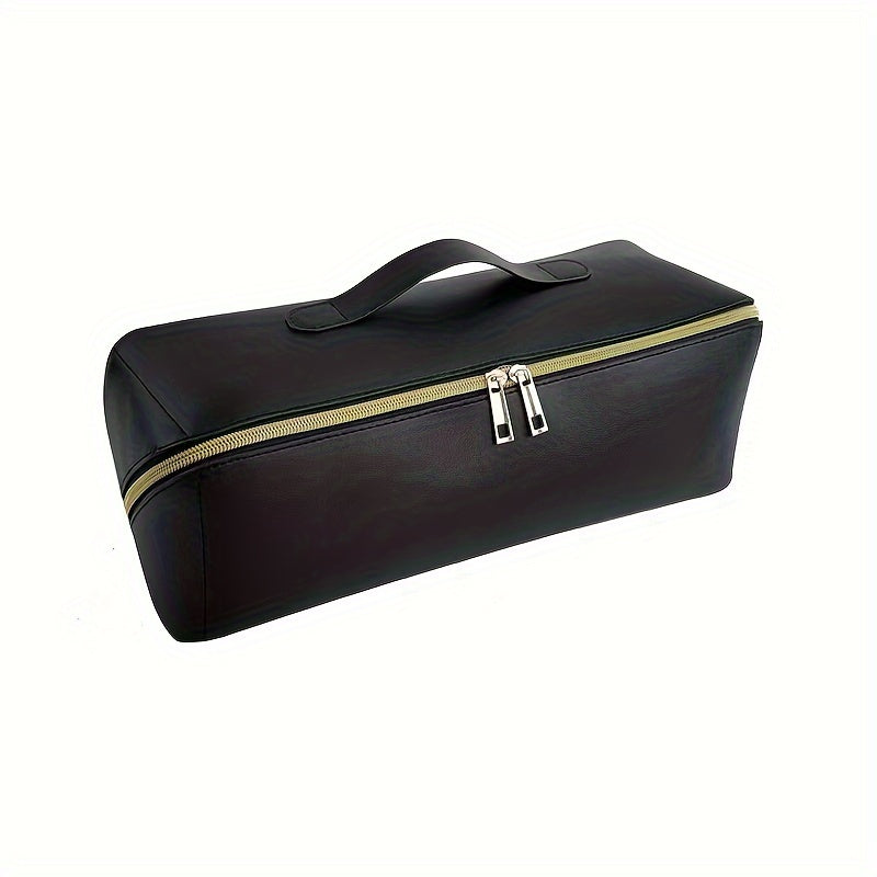 Bag for storing hair dryers and curling irons while traveling.