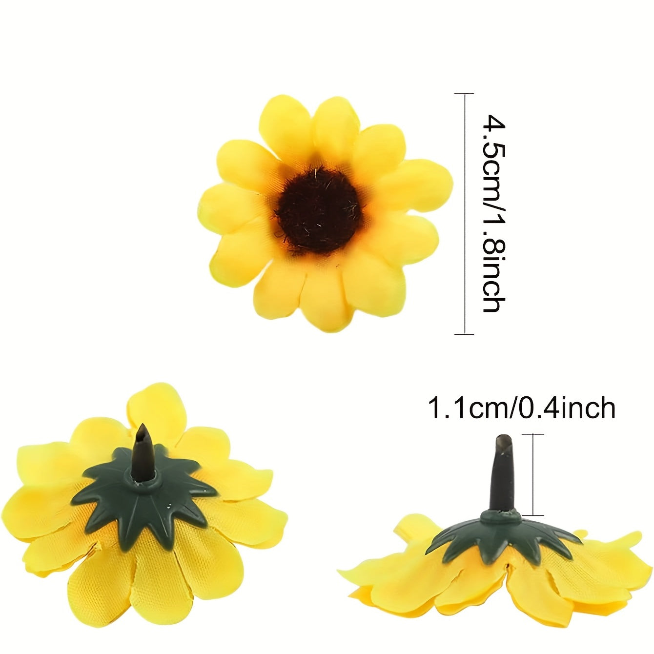 Polyester artificial mini sunflowers for crafts and home decor, perfect for weddings and special occasions. No electricity or battery needed. Ideal for Lei Day holiday.