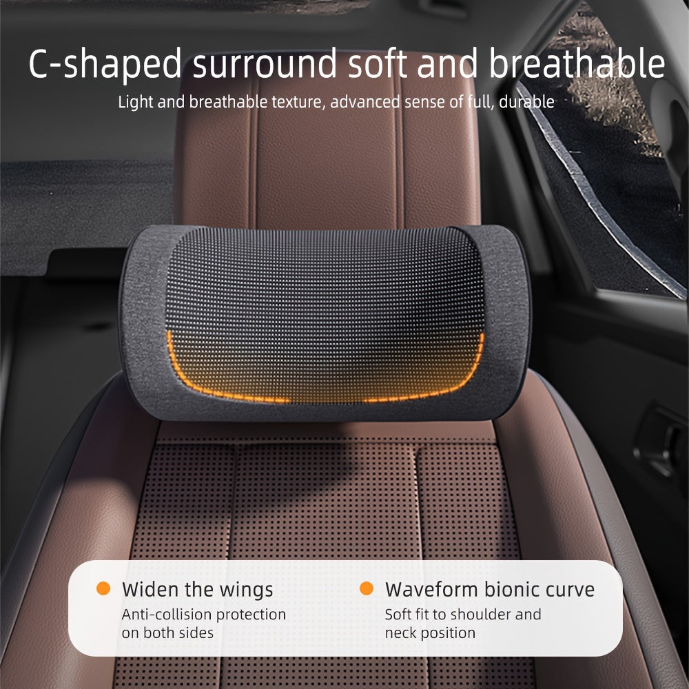 LRBH Memory Foam Car Neck Pillow for Cervical Support and Comfort with Adjustable Headrest.