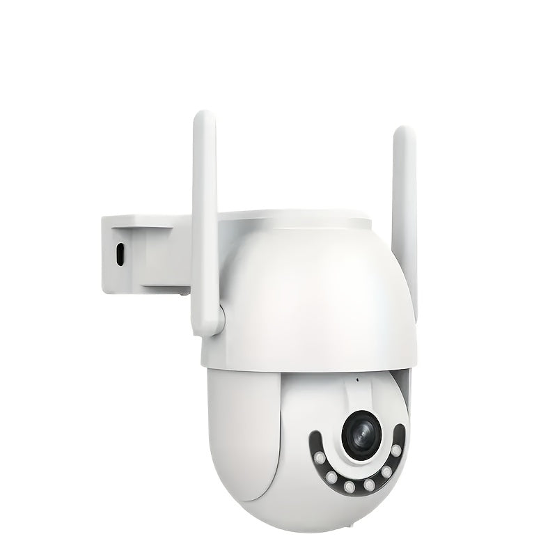 Experience ultimate security with the JOOAN 1296P Outdoor Security Camera. This WiFi enabled camera features 360° auto-tracking PTZ, night vision, motion detection, two-way audio, and is powered by USB.