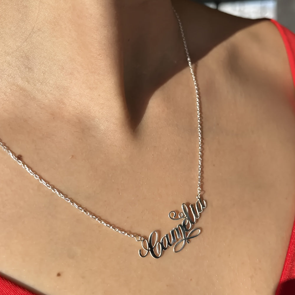 Beautifully Crafted Stainless Steel Name Necklace, Customized Jewelry for Mom, Chic Bohemian Design, Perfect for Everyday or Special Occasions, Thoughtful Mother's Day Present, Bohemian Elegance, Stylish and Sophisticated, Festive Season Inspiration