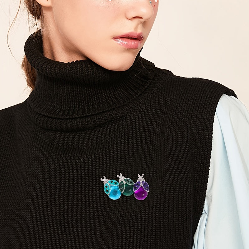 Unique Alloy Ladybug Brooch Pin, One-of-a-Kind Irregular Shape Insect Lapel Pin, Stylish Accessory for Any Occasion