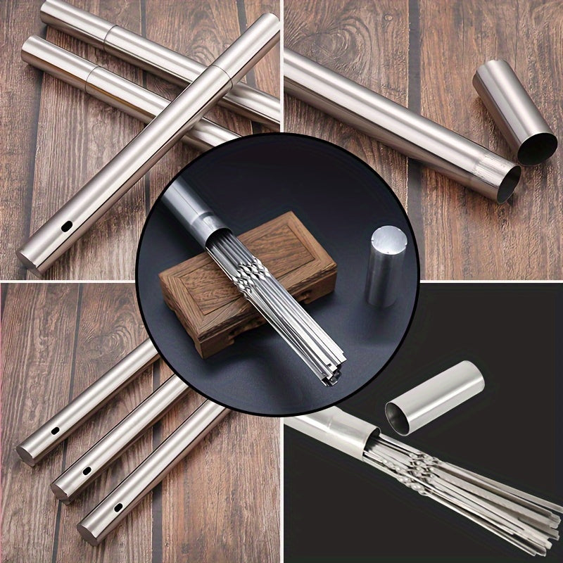 Set of stainless steel barbecue skewers - available in sets of 30 or 50 pieces. These reusable metal kebab sticks are durable, easy to clean, and heat-resistant for grilling meats. Perfect for outdoor camping, picnics, and backyard BBQs.