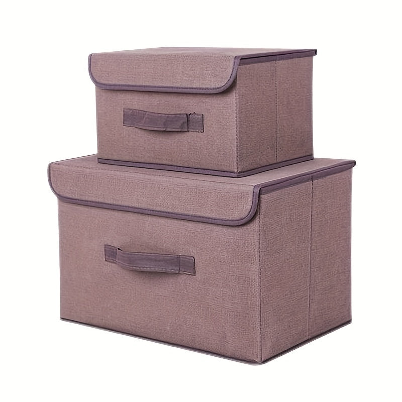 Rectangular Canvas Storage Boxes with Classic Design - Waterproof and Foldable, Ideal for Organizing Home, Kitchen, Closet, Clothing, Toys, Miscellaneous Items, and Under-Bed Storage.