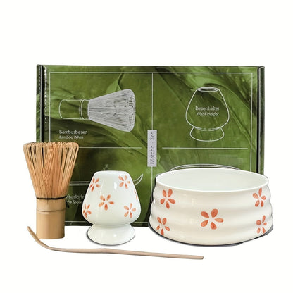 Get a set of 4 Matcha brushes and a bamboo whisk tea set, perfect for traditional Matcha brewing. Complete with a tea spoon, Matcha whisk, Matcha caddy, and bowl, this set is ideal for Christmas gifts or for use in the office, living room, or tea store.