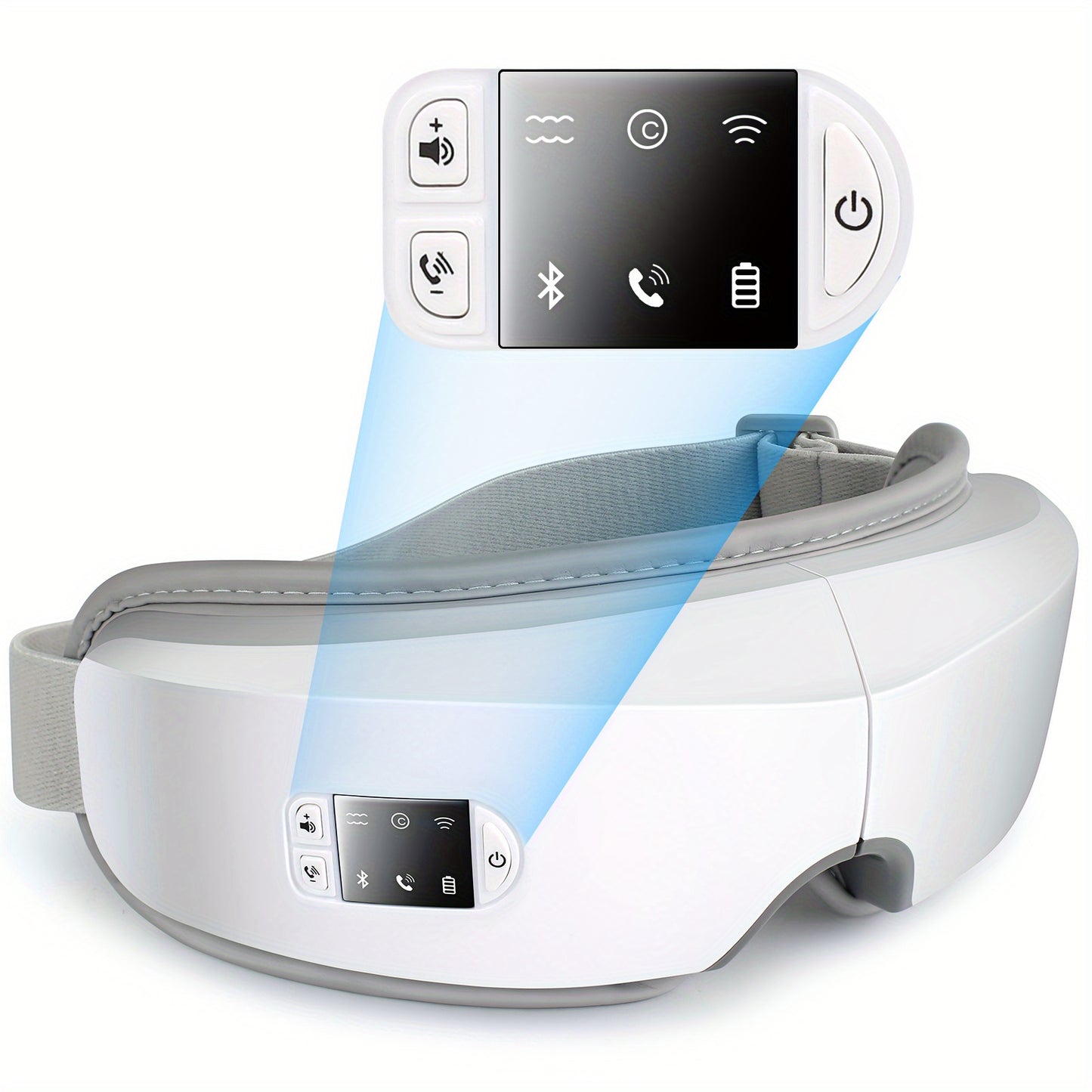 Rechargeable 4D Eye Massager with Heat, Vibration, Music - Formaldehyde-Free Beauty Spa Device