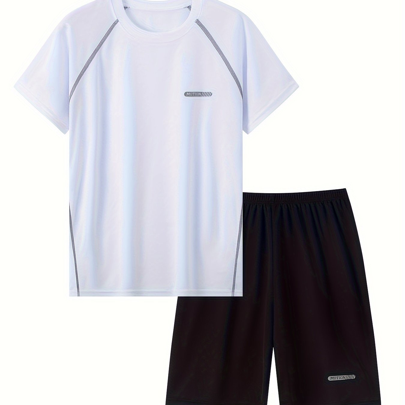 Two-piece summer athletic set for boys aged 13-16, includes quick-dry T-shirt and shorts for outdoor sports.