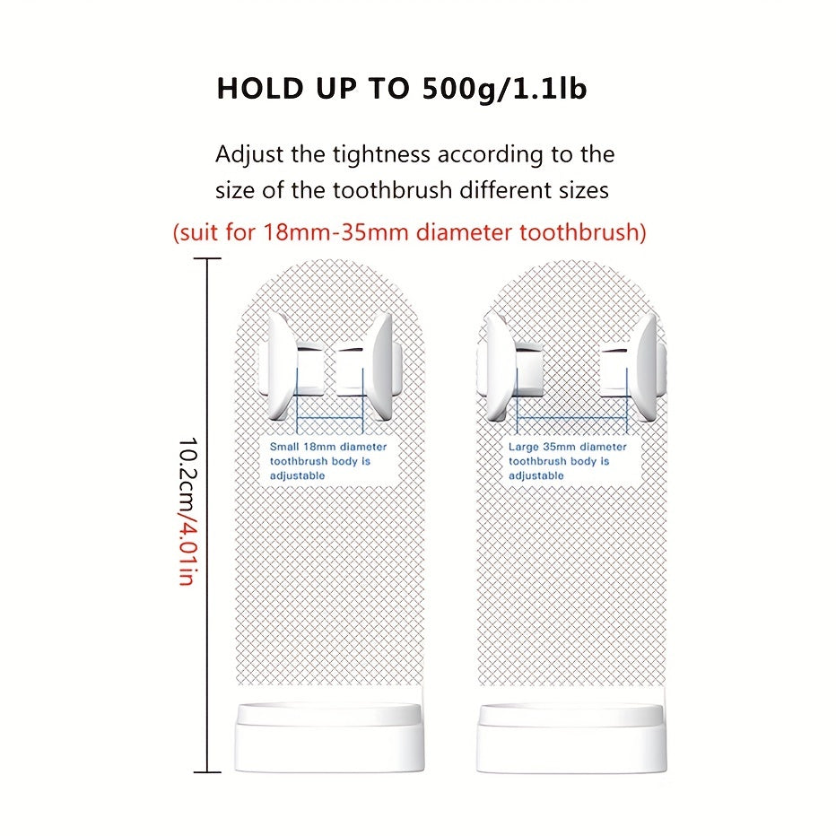 Настенный держатель для электрических зубных щеток подходит для 98% щеток и идеально подходит для организации вашей ванной комнаты.