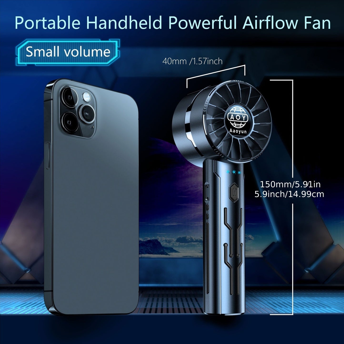 Compact Mini USB Handheld Fan featuring a Turbo Wind for Powerful Cooling, 4-Speed Adjustable Settings, Stylish Design suitable for Home, Outdoor, Travel, and Office use. Equipped with a Rechargeable Lithium Battery and crafted from Durable Plastic