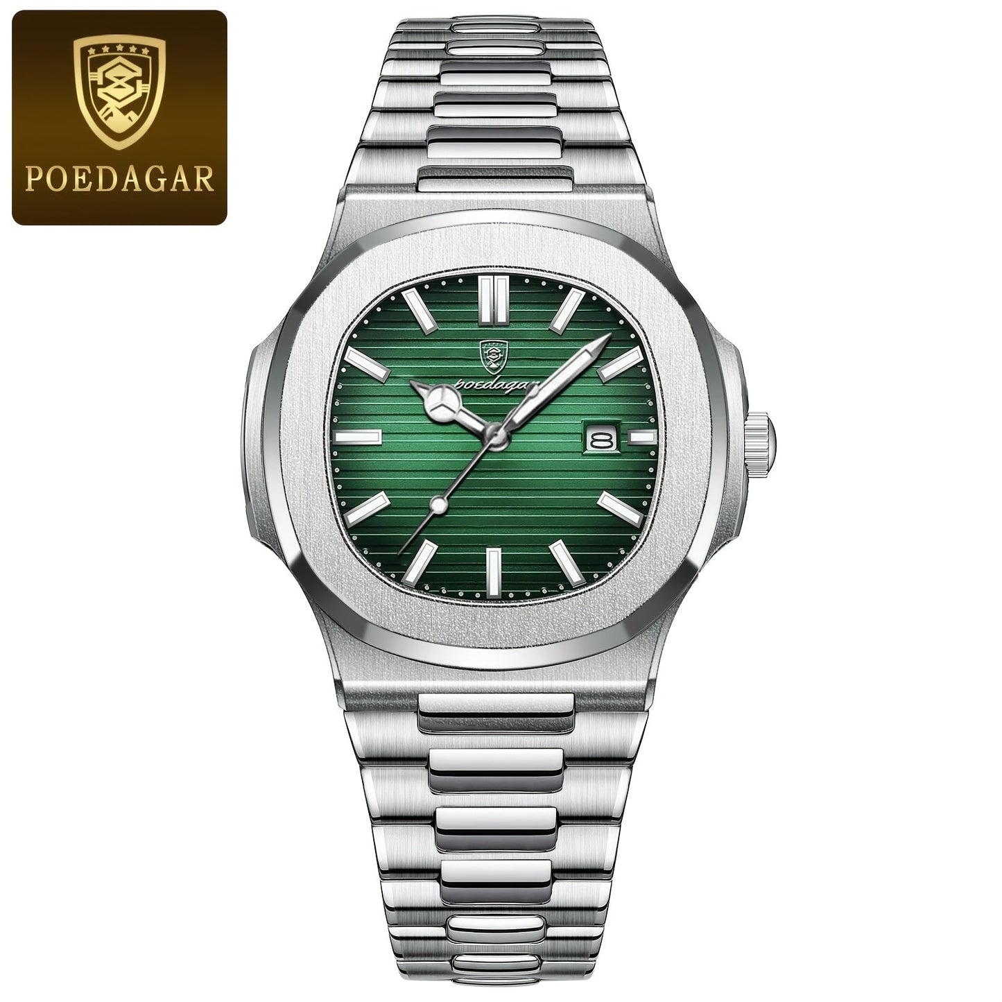 Introducing the New POEDAGAR Luxury Watch for Men, featuring a Waterproof design, Luminous Date display, and crafted with Stainless Steel. This Square Quartz Men's Watch is the perfect accessory for any stylish man. Enhance your look with the elegant