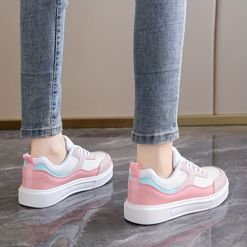 Women's casual sneakers in multi-color with low-top lace-up design. Features breathable mesh lining and durable EVA sole, perfect for all-season casual wear.