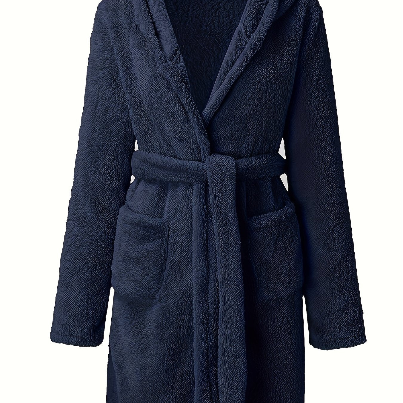 Men's warm robe with fleece lining - cozy, thick, and comfortable. Perfect for fall/winter. Machine washable.