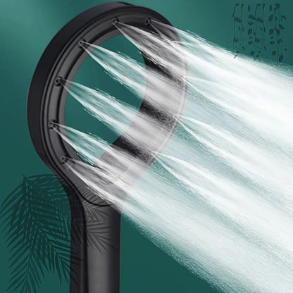 Supercharged handheld shower head, no electricity needed, increased water pressure, comfortable bathing.