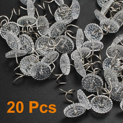 '- Set of 20 Transparent Twist Pins for Securing Sofa Cushions, Bed Sheets and More - Suitable for Home and Commercial Applications - Provides Multi-Use, Non-Slip and Traceless Hold