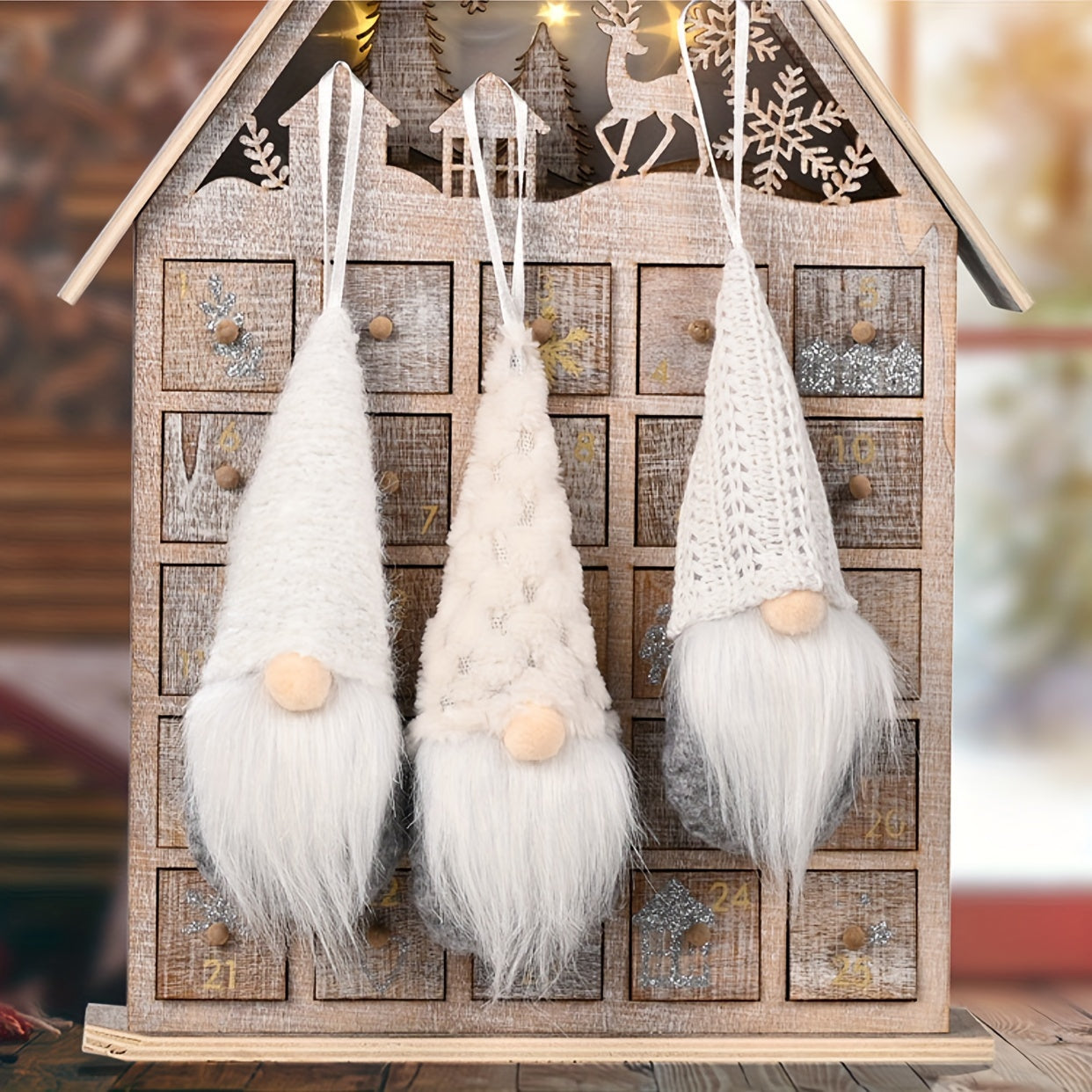 Set of 3 Christmas gnome ornaments for versatile seasonal decoration, perfect for holidays and special occasions.