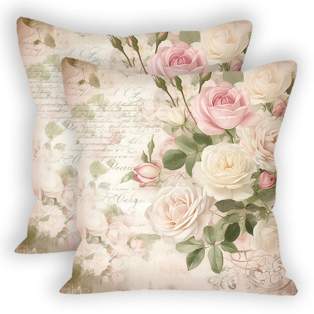 Set of 2 Floral Art Throw Pillow Covers made from soft polyester, perfect for your sofa and bedroom. These square cushion cases are machine washable and do not include inserts.