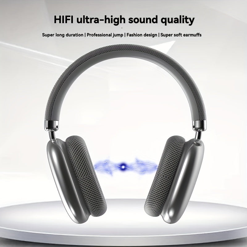 Wireless headphones with noise reduction, stereo sound, deep bass, and adjustable HiFi audio for sports.