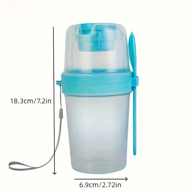 BPA-Free salad cup with fork and dressing compartment for on-the-go healthy eating.