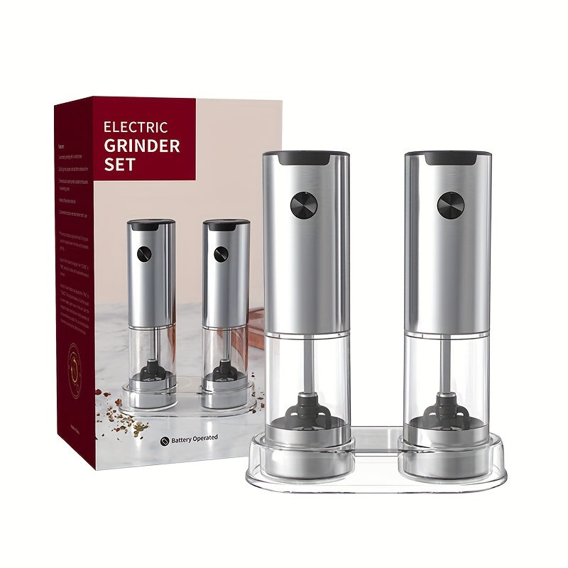 The CLITON Electric Pepper Grinder is a convenient and stylish addition to your kitchen. This grinder features a built-in storage base for whole black pepper, and automatically grinds salt, pepper, and other spices with ease. Made of durable plastic and