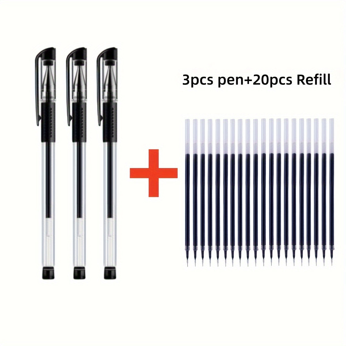 23pcs Black Gel Pen with 0.5mm Needle Tube Head for Business, College, High School, and Office Use