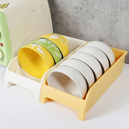 Dish Rack with Partitioned Design for Space-Saving - Made of Food Grade Plastic, Features Open Storage, No Assembly Needed, Convenient Side Standing Design, Practical Dish Drying Shelf