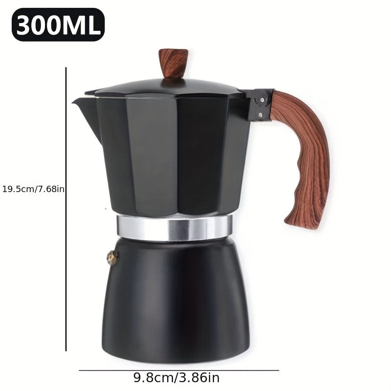 300ml Aluminum Coffee Maker with Moka Cafeteira Expresso Percolator Pot for Italian Concentrated Drip Coffee