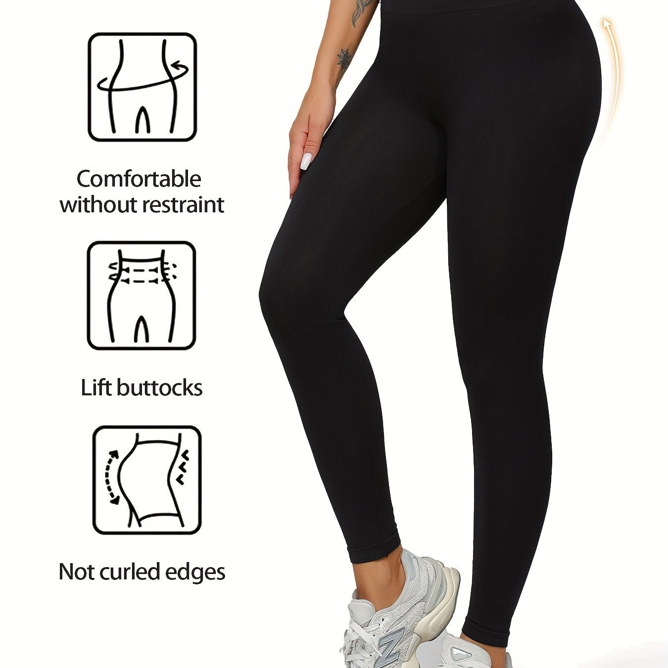 High-waist seamless leggings for women with tummy control, butt lifting, and 9/10 length. Made of nylon stretch fabric, comfortable, non-see-through, ideal for yoga and outdoor activities.