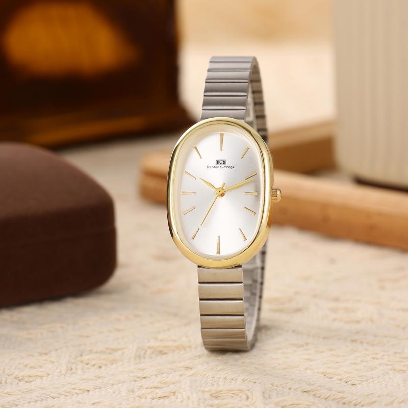 Fresh, stylish wristwatch with forest-themed dial and steel strap, suitable for students.