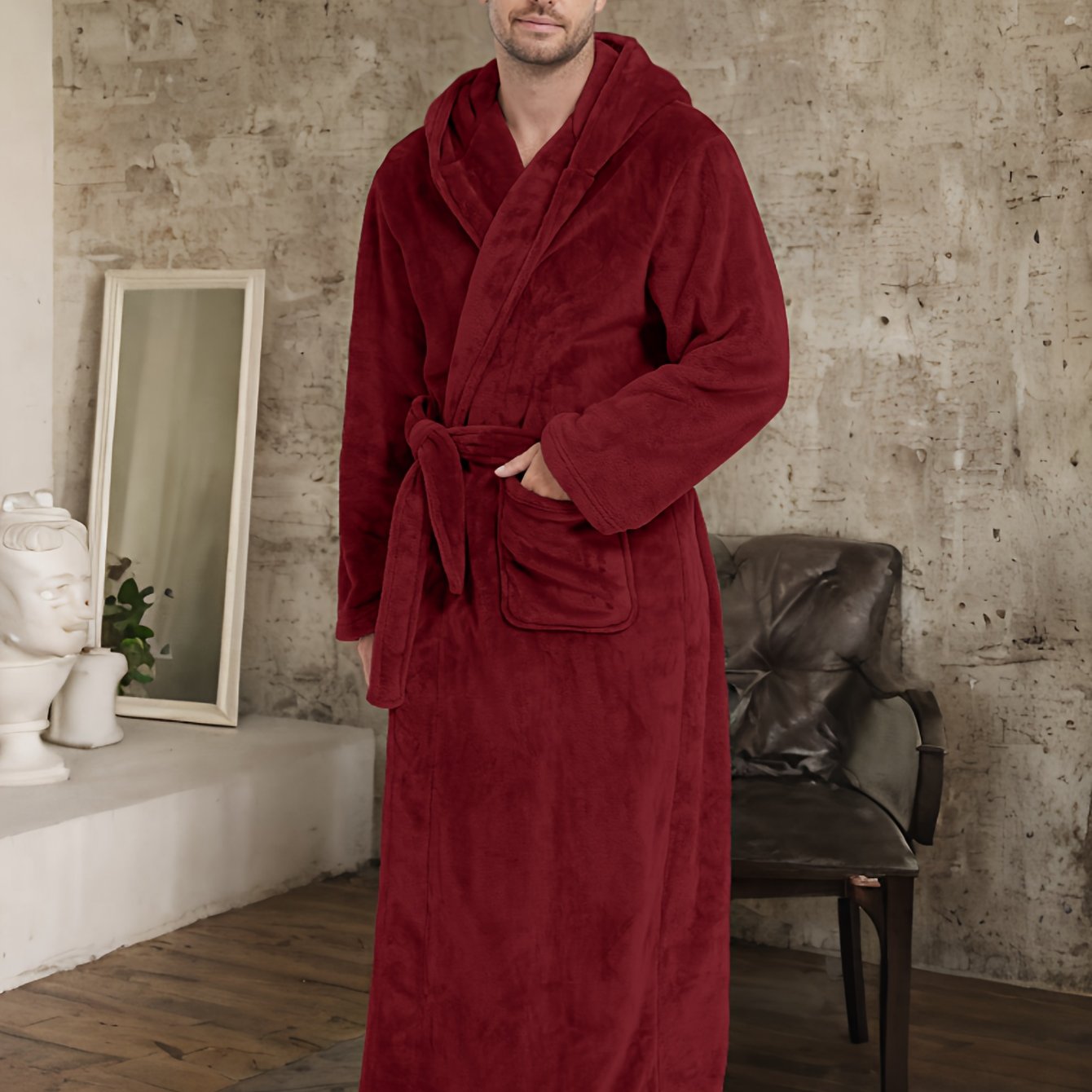 Warm, Couples' Flannel Robe - Cozy Loungewear for Fall/Winter