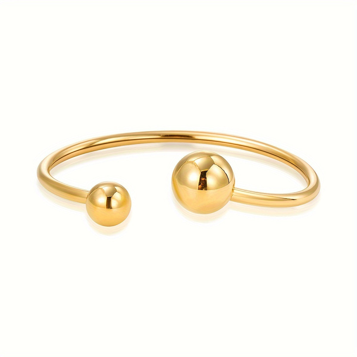 Retro-Inspired Adorable Teardrop Bangle Bracelet - Made with 304 Stainless Steel, in a Gorgeous Gold Tone with a Spring Clasp and Open Cuff Design - Perfect for Everyday Wear and Gift Giving