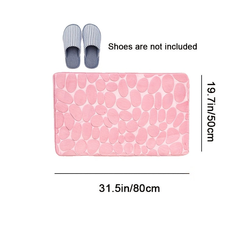 Collection of 1/3 Plush and Highly Absorbent Bath Mats, Including Non-Slip Rugs, U-Shaped Contour Mat, and Toilet Seat Cover. These Mats Feature a Beautiful Floral Embossed Design with Slip-Resistant Backing, Excellent Water Absorption Properties, and