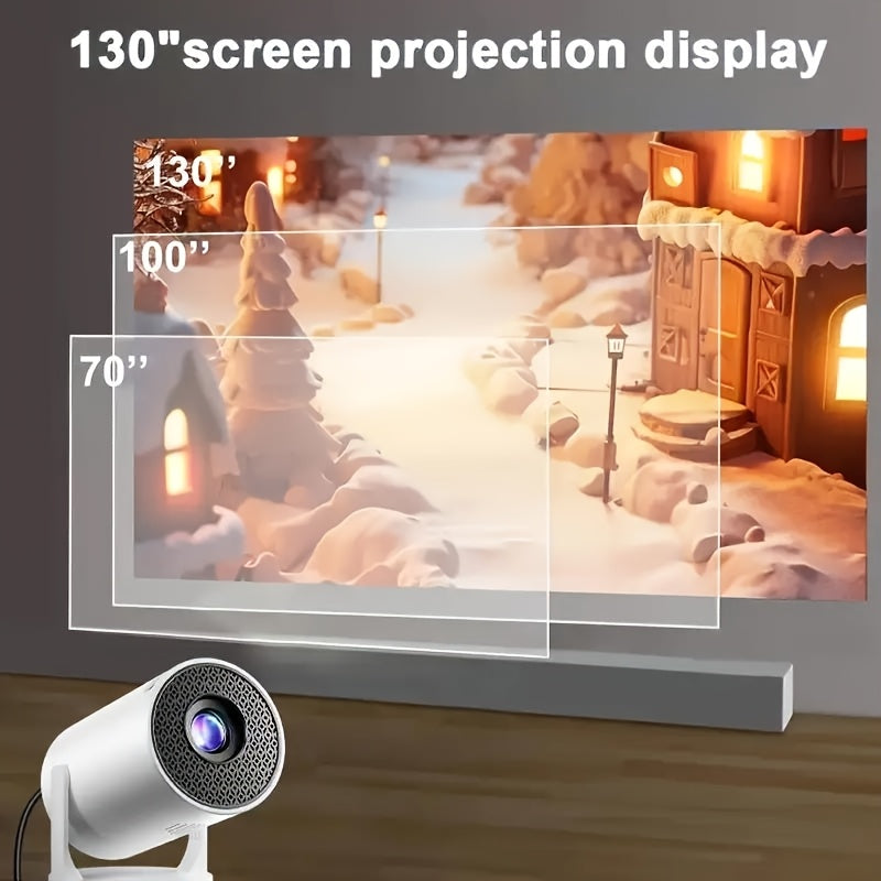 Portable mini projector with EU plug, supports 1080P, easy to carry and enjoy anywhere. Enhance viewing experience with vivid 3D vision, compact and compatible with various devices, ideal