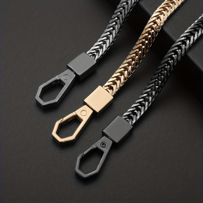 A stylish men's belt wallet with a high-quality 41cm long golden chain, paired with a keychain and hip-hop punk key ring for a unique and personalized gift.