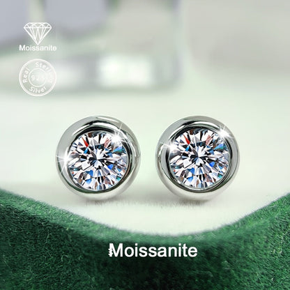 These dazzling 925 silver stud earrings feature a 1 carat white moissanite, perfect for adding a touch of light luxury to any outfit. Versatile and suitable for daily wear, these earrings make a perfect gift for Valentine's Day, Christmas, Halloween, New