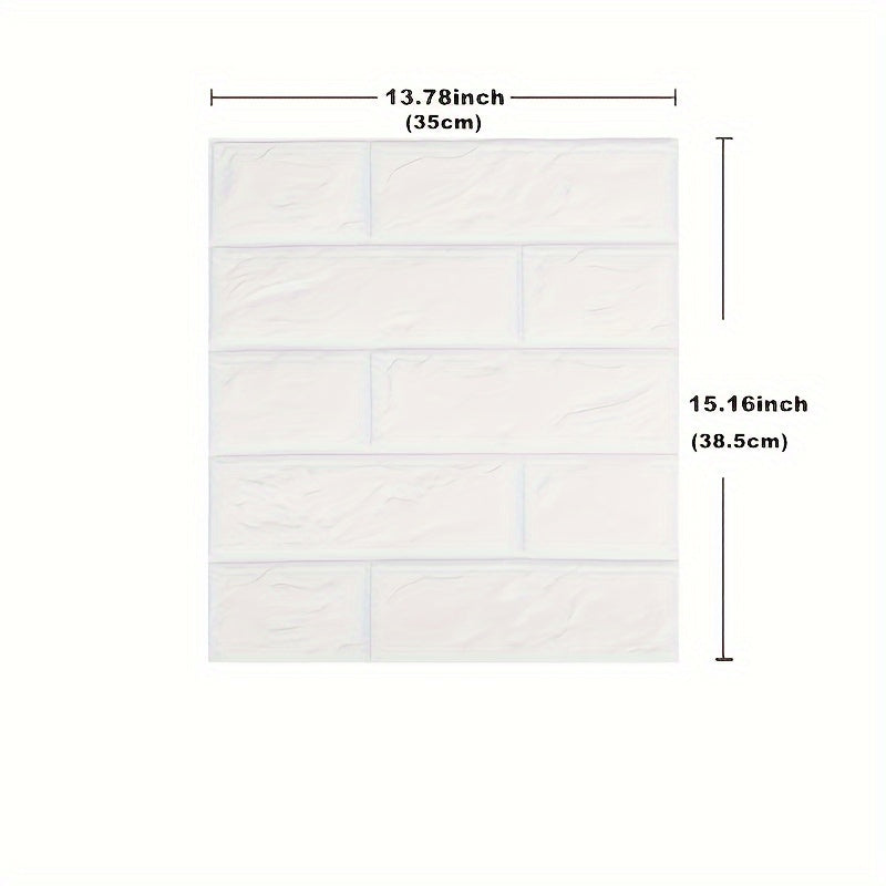 3D wall tile stickers - 20/50/100 pcs available in brick pattern, self-adhesive, waterproof, easy to clean, and suitable for kitchen, living room, bathroom, and corridor.