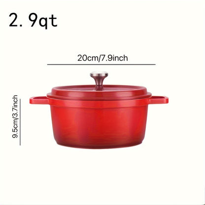 [Highly-Rated Option] Spacious Enamel Dutch Oven - Durable Non-Stick Aluminum Cookware Set, Versatile Casserole Stew Pot for the Kitchen