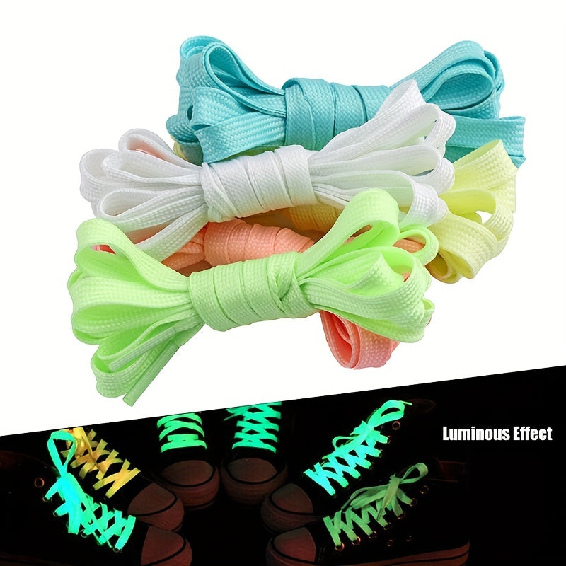 1 Pair of Glow-in-the-dark Shoelaces for Men and Women's Sneakers, Reflective