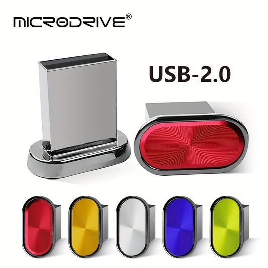 MICRODRIVE USB 2.0 Flash Drives - High-speed metal pen drive with portable button design. Available in multiple capacities: 8GB, 16GB, 32GB, 64GB, 128GB. Fully compatible with PC, laptop