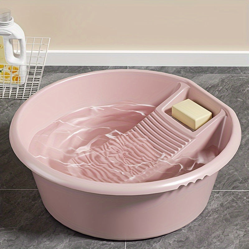 Durable Washboard featuring a Soap Holder - Ideal for Home & Dorms, Comes with Laundry Tub Included