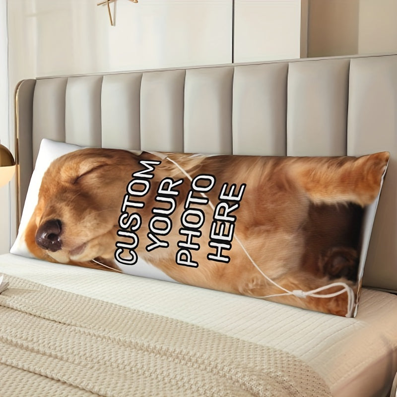 Custom Pet Memorial Pillowcase - Double-Sided Photo Hug Pillow Cover, Soft Plush Material, 50.8x137.16 cm - Great for Those Who Love Cats & Dogs, a Special Gift for Loved Ones