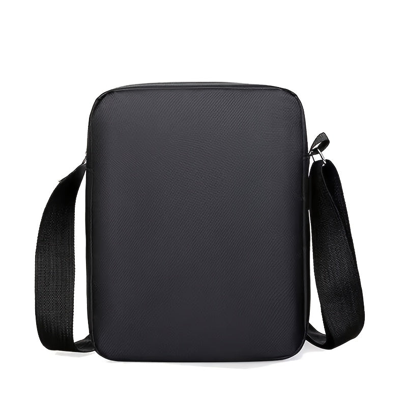 Men's PU Leather Messenger Bag with Multi-Compartments and Adjustable Strap, Ideal for Daily Use or Travel.