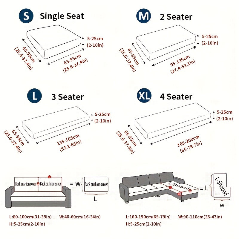 Jacquard sofa slipcover with universal fit and elastic design for furniture protection and home decor in any room.